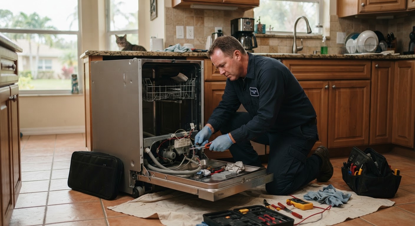 Dishwasher Repair performed by a Worcester Appliance Repair Pros technician in Worcester, MA