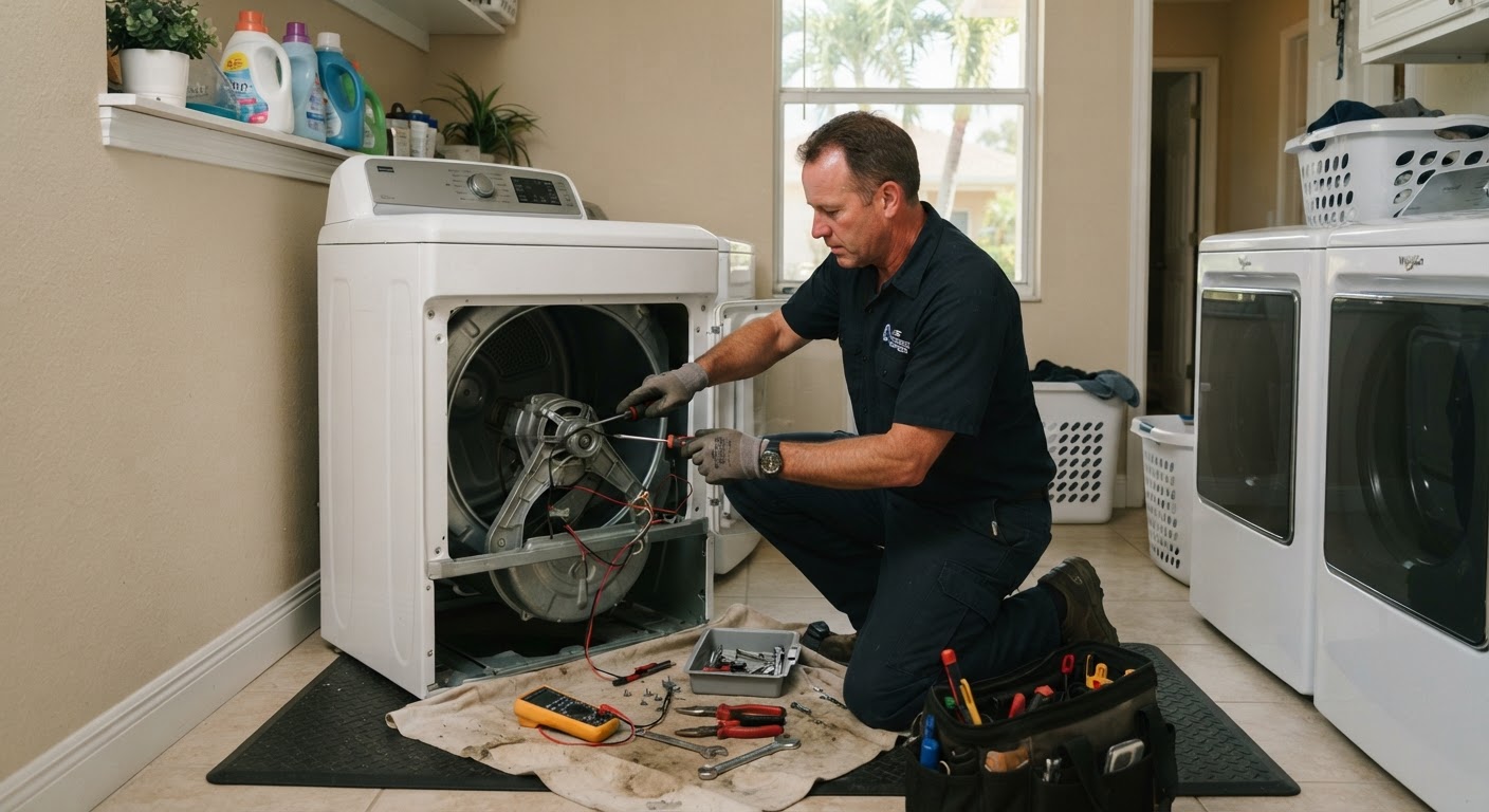 Dryer Repair performed by a Worcester Appliance Repair Pros technician in Worcester, MA