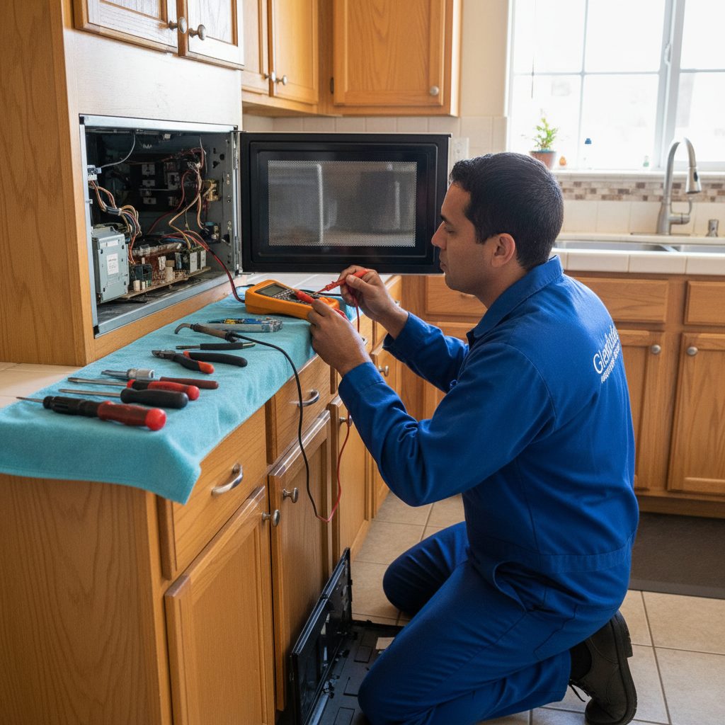Microwave Repair performed by a Worcester Appliance Repair Pros technician in Worcester, MA