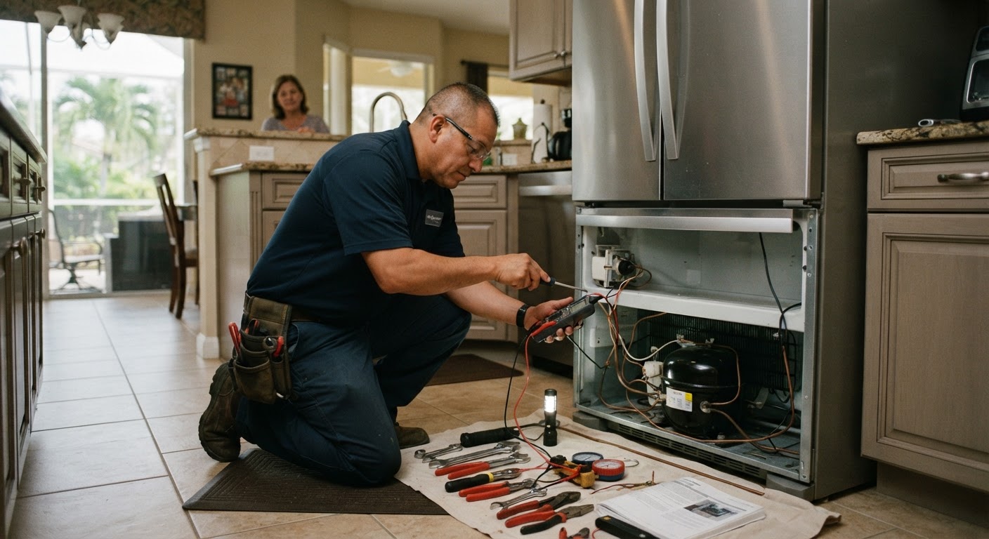 Refrigerator Repair performed by a Worcester Appliance Repair Pros technician in Worcester, MA