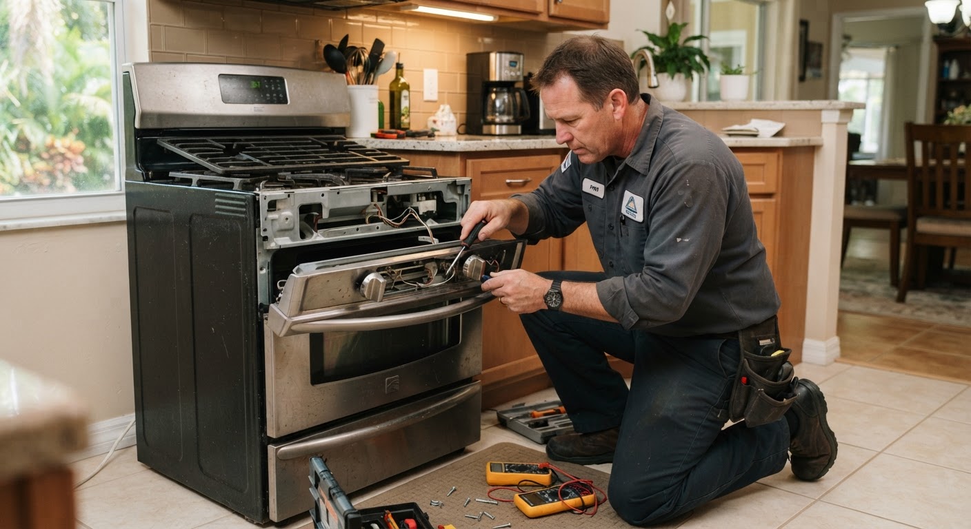 Stove & Range Repair performed by a Worcester Appliance Repair Pros technician in Worcester, MA